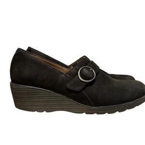 Dansko Women's Clio Black Nubuck Wedge Dress Shoes Size 40 - Comfort Shoe